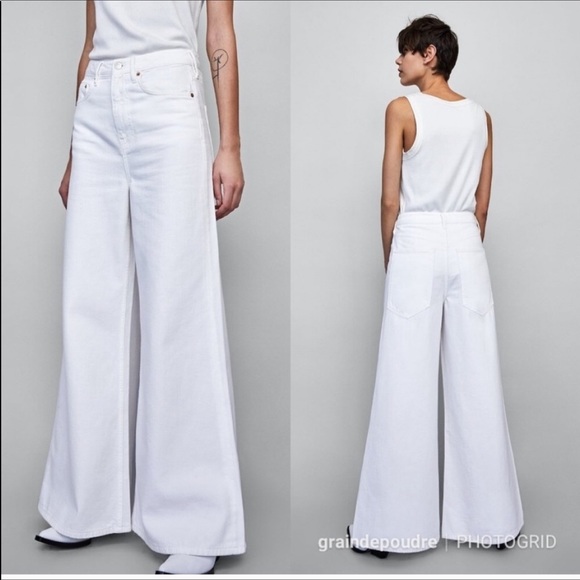 white flares zara